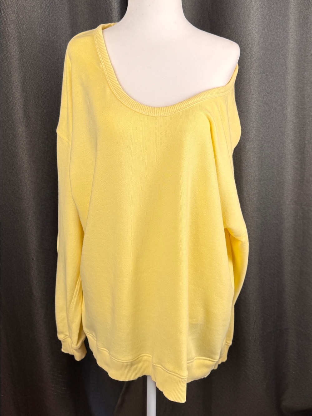 aerie Sunny Yellow Scoop-Neck Women's Sweatshirt - Picture 2 of 9